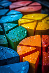 Poster - A series of pie charts with one expanding segment, illustrating market share increase,