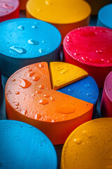 Poster - A series of pie charts with one expanding segment, illustrating market share increase,