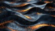 Abstract black and gold waves.