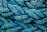 Fototapeta Łazienka - Blue rope for a boat pattern nautical background