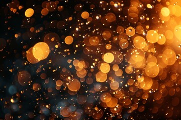 Wall Mural - This eye-catching image features a shimmering bokeh effect with orange circles of light against a dark contrasting background