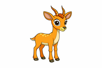 Poster - gazelle deer cartoon vector illustration