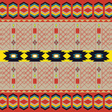 Fototapeta Przestrzenne - retro vintage ikat mexican ethnic aztec tribal acient batik pattern seamless background for fashion fabric and textile, 2d illustration
