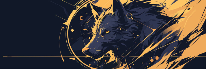 Wall Mural - Wolf Power: Tattoo Design