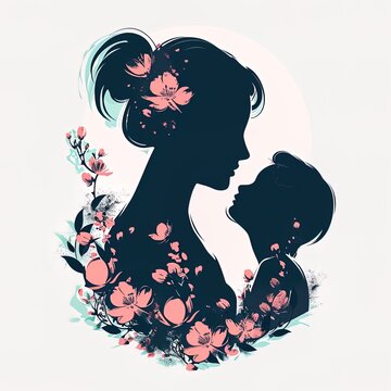 portrait of mother and son, mothers day, isolated background, family picture