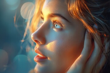 Poster - This image features a soothing gradient from blue to brown with a visually pleasing blurry effect