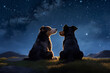 Stargazing Companions: Two Dogs
