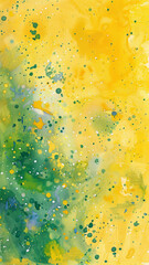 Wall Mural - Watercolor Painting with Yellow Base and White Dots