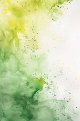 Poster - Soft Pastel Watercolor Splash, Abstract Green & Yellow Texture