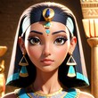 Enchanting Egyptian Woman Portrait, Ancient Egypt Accessories, Turquoise Blue Broad Collar, Head Cone, Earrings,