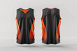 black basketball jersey template for team club, jersey sport, front and back, sleeveless tank top shirt