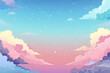 © alexandr - Illustration of a colorful sky with pink and blue clouds during twilight
