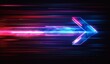 © SKIMP Art - Abstract arrow speed motion light effect with blue and pink glow on dark background Generative AI