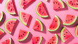 pattern of watermelon slices on a pink background