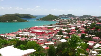 Wall Mural - Beautiful panorama of St Thomas on a sunny day, US Virgin Islands