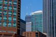 Tall modern skyscrapers exterior view in Chicago.