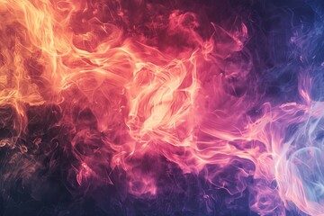 Wall Mural - A colorful background with a lot of smoke and fire. The colors are red, orange, and blue