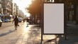 © HA - Blank white signboard on the city street.