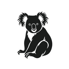 Poster - Cute koala animal silhouette vector cartoon illustration wildlife concept