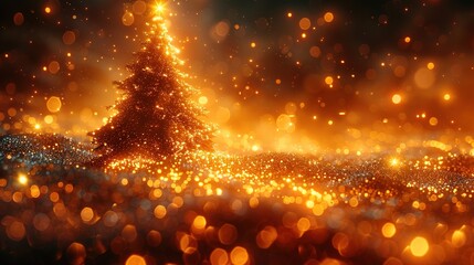 Wall Mural - Abstract of Christmas and bokeh light with glitter background