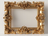 Fototapeta Lawenda - Empty golden frame