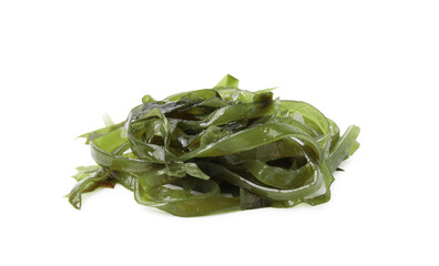 Pile of tasty seaweed salad isolated on white