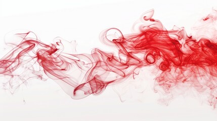 Poster - red smoke moving against a white backdrop with a red ink effect