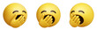 © HTGanzo - Yawning face three-dimensional emoji. Tired or bored emoticon isolated on transparent background. 3D rendering