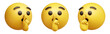 © HTGanzo - Shushing face three-dimensional emoji isolated on transparent background. 3D rendering