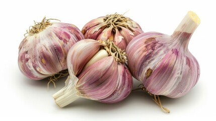 Poster - Fresh garlic on a white background