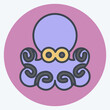 Icon Octopus. related to Seafood symbol. color mate style. simple design illustration
