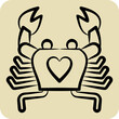 Icon Crab. related to Seafood symbol. hand drawn style. simple design illustration