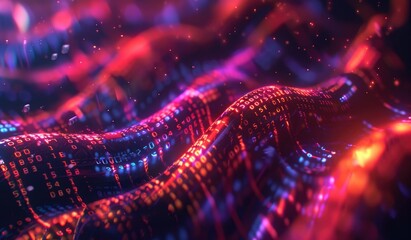 Wall Mural - abstract futuristic visualization lines, glowing patterns, modern aesthetic, creative, created with 