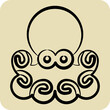 Icon Octopus. related to Seafood symbol. hand drawn style. simple design illustration