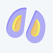 Icon Mussel. related to Seafood symbol. flat style. simple design illustration