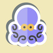 Sticker Octopus. related to Seafood symbol. simple design illustration