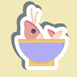 Sticker Soup Sea. related to Seafood symbol. simple design illustration