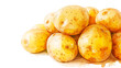 Pile of freshly harvested new potatoes on a white background. Illustration with watercolor effect.