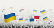 People waving flag of Panama and Ukraine, symbolizing Panama solidarity for Ukraine.