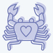 Icon Crab. related to Seafood symbol. two tone style. simple design illustration