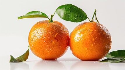 Sticker - Mandarin fruit on a white background