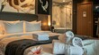 Honeymoon Suite with Swan Towel Creations on Bed