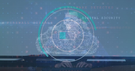 Poster - Image of data processing over caucasian man