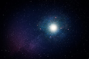Wall Mural - Shiny galaxy and stars in celestial cosmos