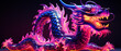 Vibrant Neon Dragon Art: Majestic Creature in Neon Lights