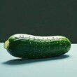 fresh green cucumber on color background