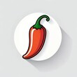 cartoon red chili pepper on white