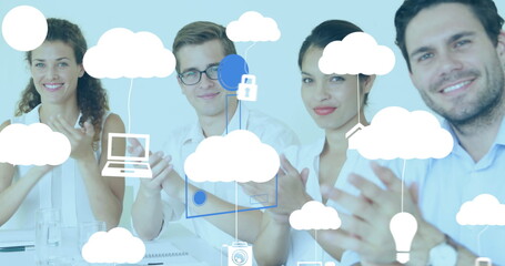 Poster - Diverse group of friends discussing cloud technology