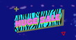 Image of colorful huge sale text banner against night city traffic