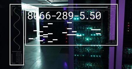 Poster - Data processing over glowing servers in dark computer server room